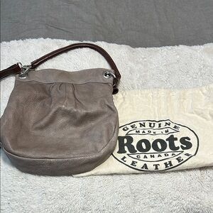 Roots Taupe Leather Olivia Hobo Bag